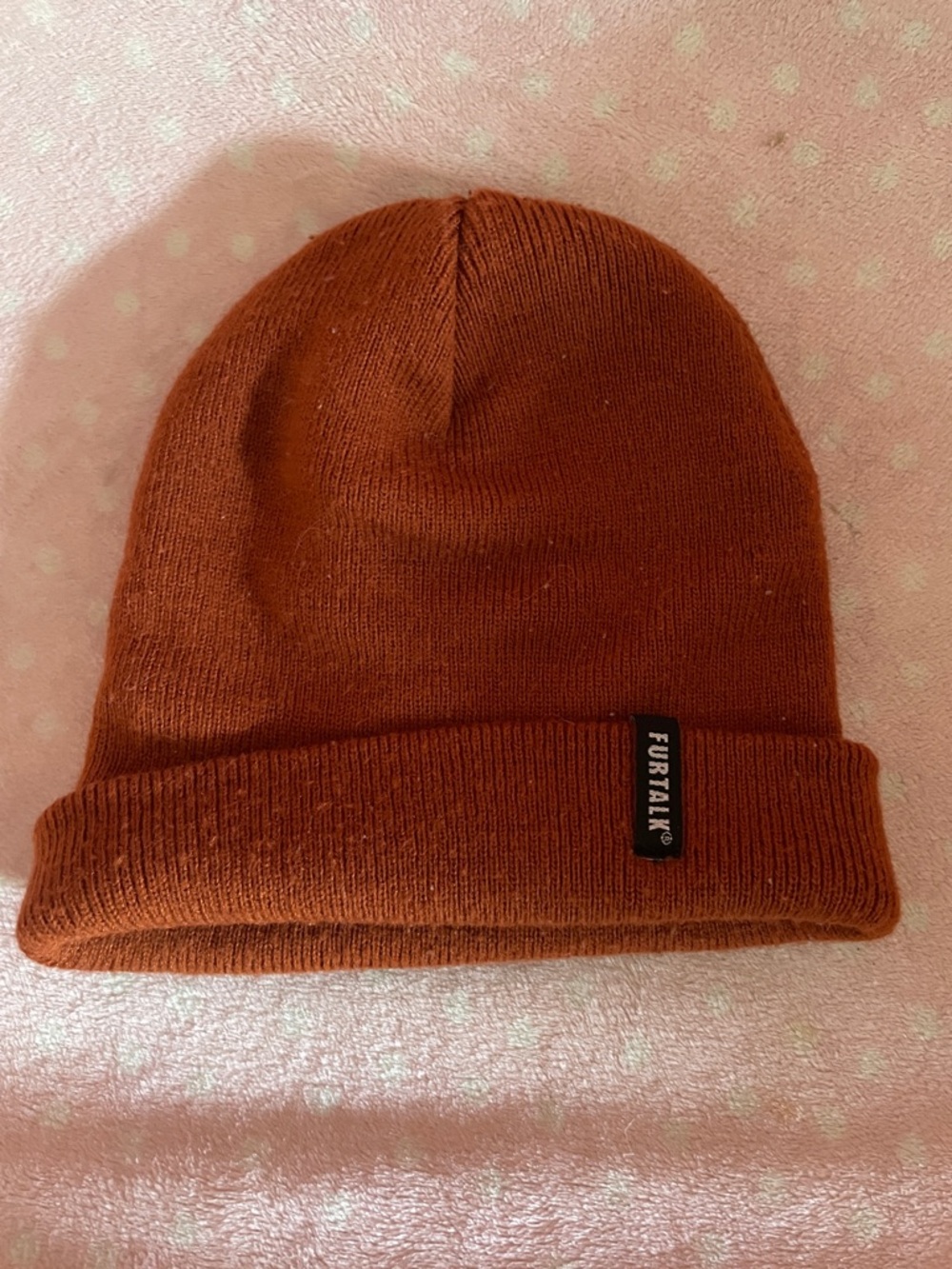 Rust Knit Beanie Hat - toddler